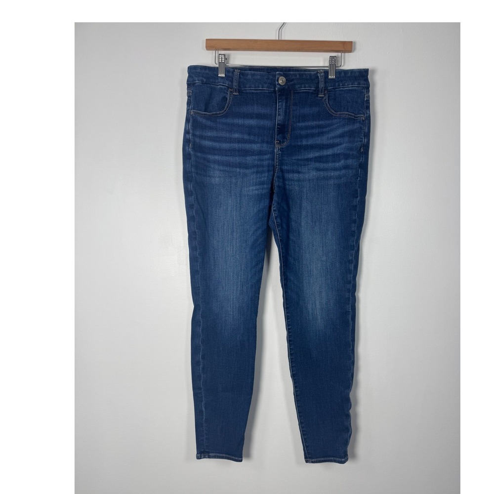 American Eagle Womens 14 Long Jegging Blue Ne(x)t Level Stretch Skinny Jeans